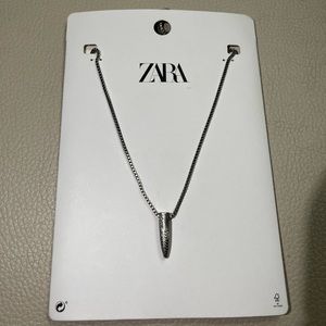NWT - Zara Pendant Necklace Wavy Fingerprint Bullet - Size M / 25"